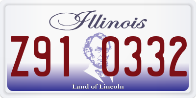 IL license plate Z910332