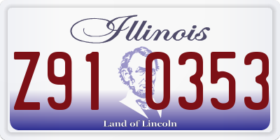 IL license plate Z910353