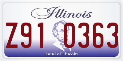 IL license plate Z910363