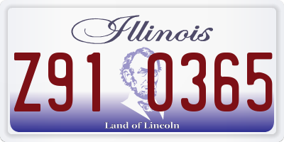 IL license plate Z910365