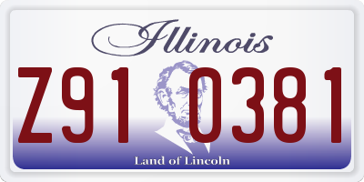 IL license plate Z910381