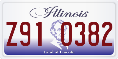 IL license plate Z910382