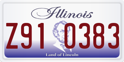 IL license plate Z910383