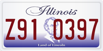 IL license plate Z910397