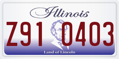 IL license plate Z910403
