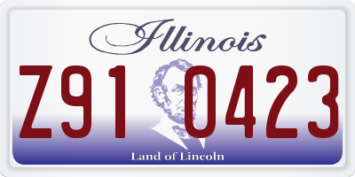 IL license plate Z910423