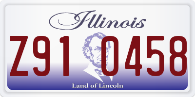 IL license plate Z910458