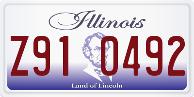 IL license plate Z910492