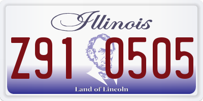 IL license plate Z910505