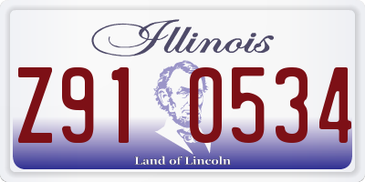 IL license plate Z910534