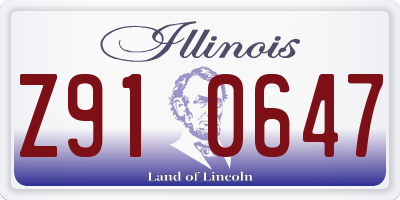 IL license plate Z910647