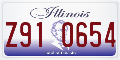 IL license plate Z910654