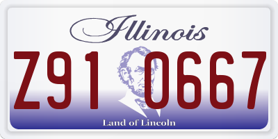 IL license plate Z910667
