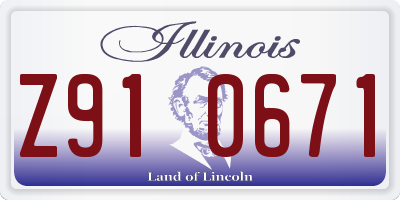IL license plate Z910671