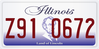 IL license plate Z910672