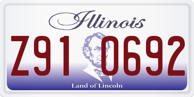 IL license plate Z910692