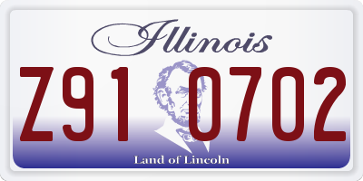 IL license plate Z910702