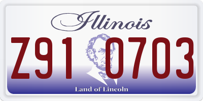 IL license plate Z910703