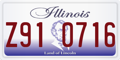 IL license plate Z910716