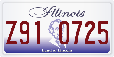 IL license plate Z910725