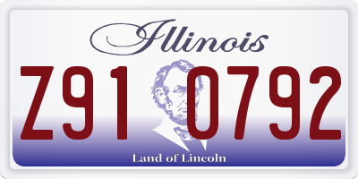 IL license plate Z910792