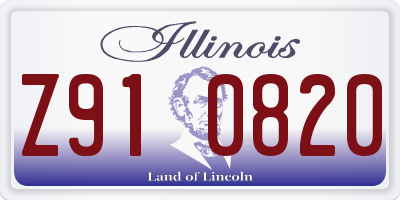 IL license plate Z910820