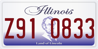 IL license plate Z910833