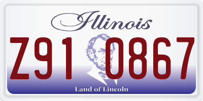 IL license plate Z910867