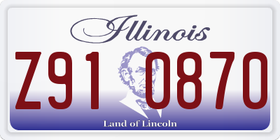 IL license plate Z910870