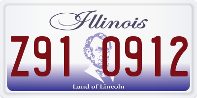 IL license plate Z910912