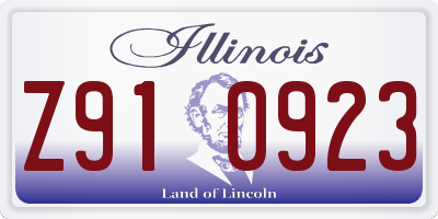 IL license plate Z910923