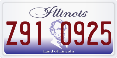 IL license plate Z910925