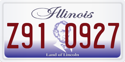 IL license plate Z910927