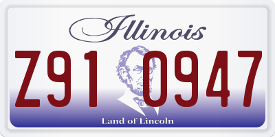 IL license plate Z910947