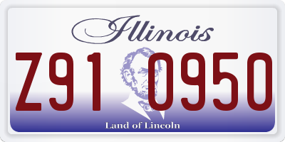 IL license plate Z910950