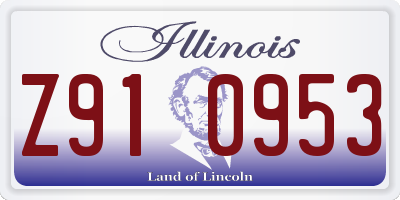 IL license plate Z910953