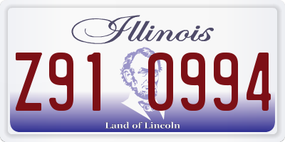 IL license plate Z910994