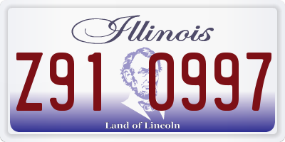 IL license plate Z910997