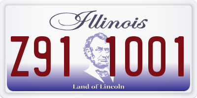 IL license plate Z911001