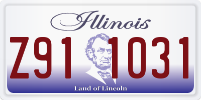 IL license plate Z911031