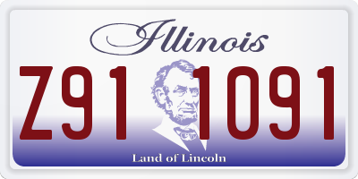 IL license plate Z911091