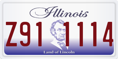 IL license plate Z911114