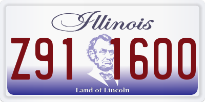 IL license plate Z911600
