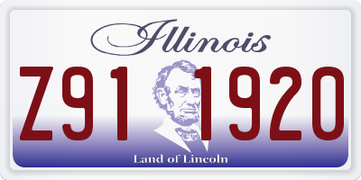 IL license plate Z911920