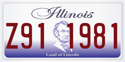IL license plate Z911981