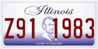IL license plate Z911983