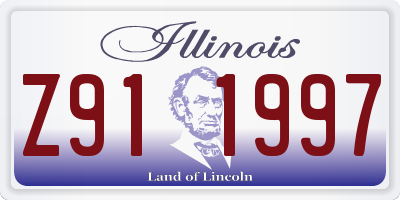 IL license plate Z911997