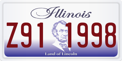 IL license plate Z911998