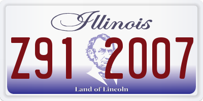 IL license plate Z912007