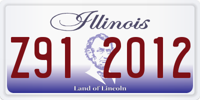 IL license plate Z912012